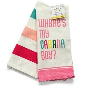 Makery Where's My Cabana Boy? Set Of 2 Cotton Tea Towels